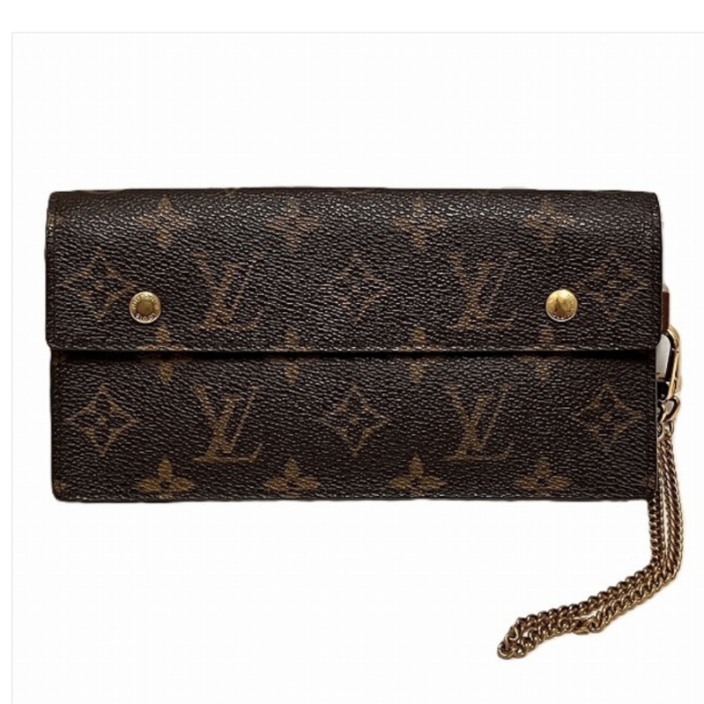 LOUIS VUITTON Monogram Portefeuille Accordion M58008 Chain Wallet - Picture 3 of 14